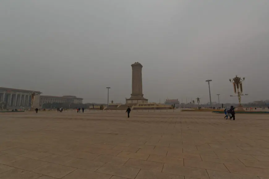 Leerer Tianmenplatz in Peking.